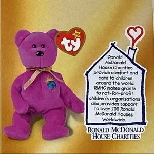 Purple Mcdonalds Ty Beanie Baby Millennium Bear Value TY TEENIE